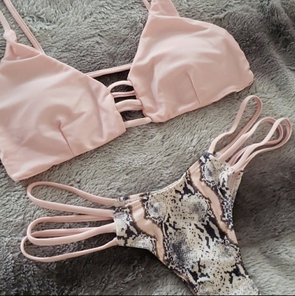 😻😻 Small PINK SNAKE PRINT BIKINI - Picture 3 of 5